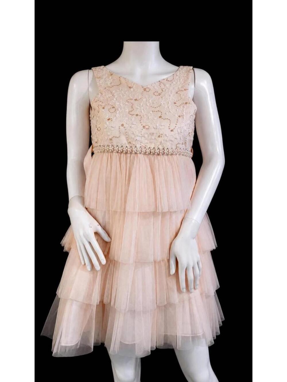 American Princess Girls 10 Pink Dress Stain on inside refer to photos
